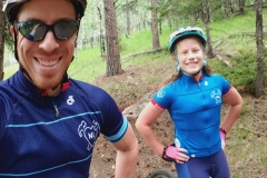 Jason and daughter mountain biking