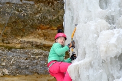 Ice climbing daughter